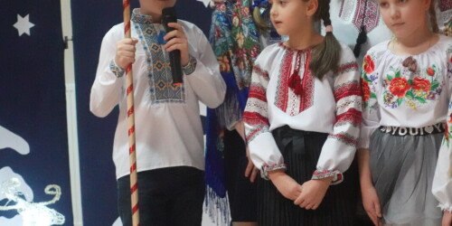 Kolędnicy z Ukrainy podczas występu